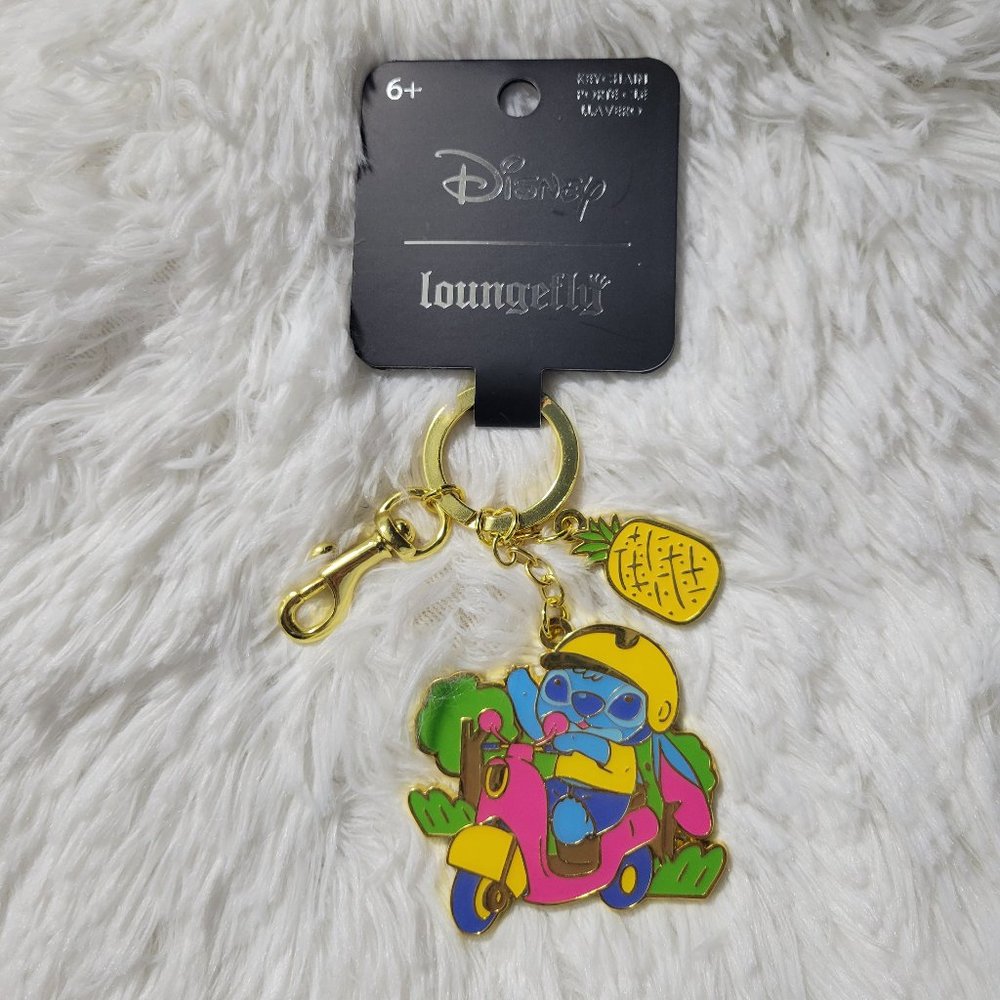 Loungefly Disney Stitch on a Scooter Keychain